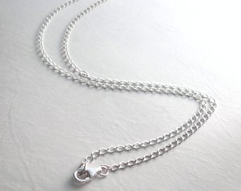 36 Inch Long Sterling Silver Chain, Finished Sterling Silver Necklace Chain, 91 cm, Medium Weight