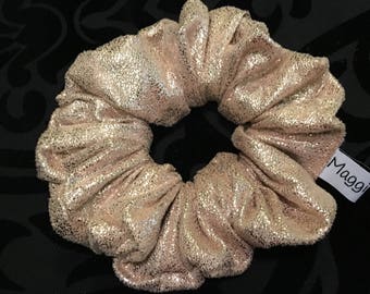 Champagne metallic suede scrunchie