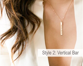 Location Bar Necklace, Custom Coordinates Necklace, Graduation Gift, Latitude Longitude, Coordinates Jewelry, GPS, Bestfriend Gift