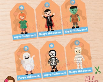 Halloween, Halloween tags, Halloween favor tags, kids halloween tags, Halloween party, Halloween boys tags, Halloween treat tags, Boys tags.