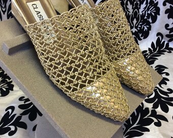 90's Gold Metallic Heels