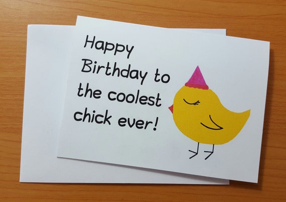 Happy Birthday To The Coolest Chick Ever Birthday Card