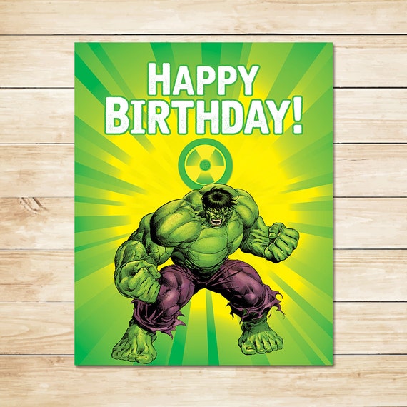Printable Hulk Radiation Birthday Sign // Hulk Happy Birthday