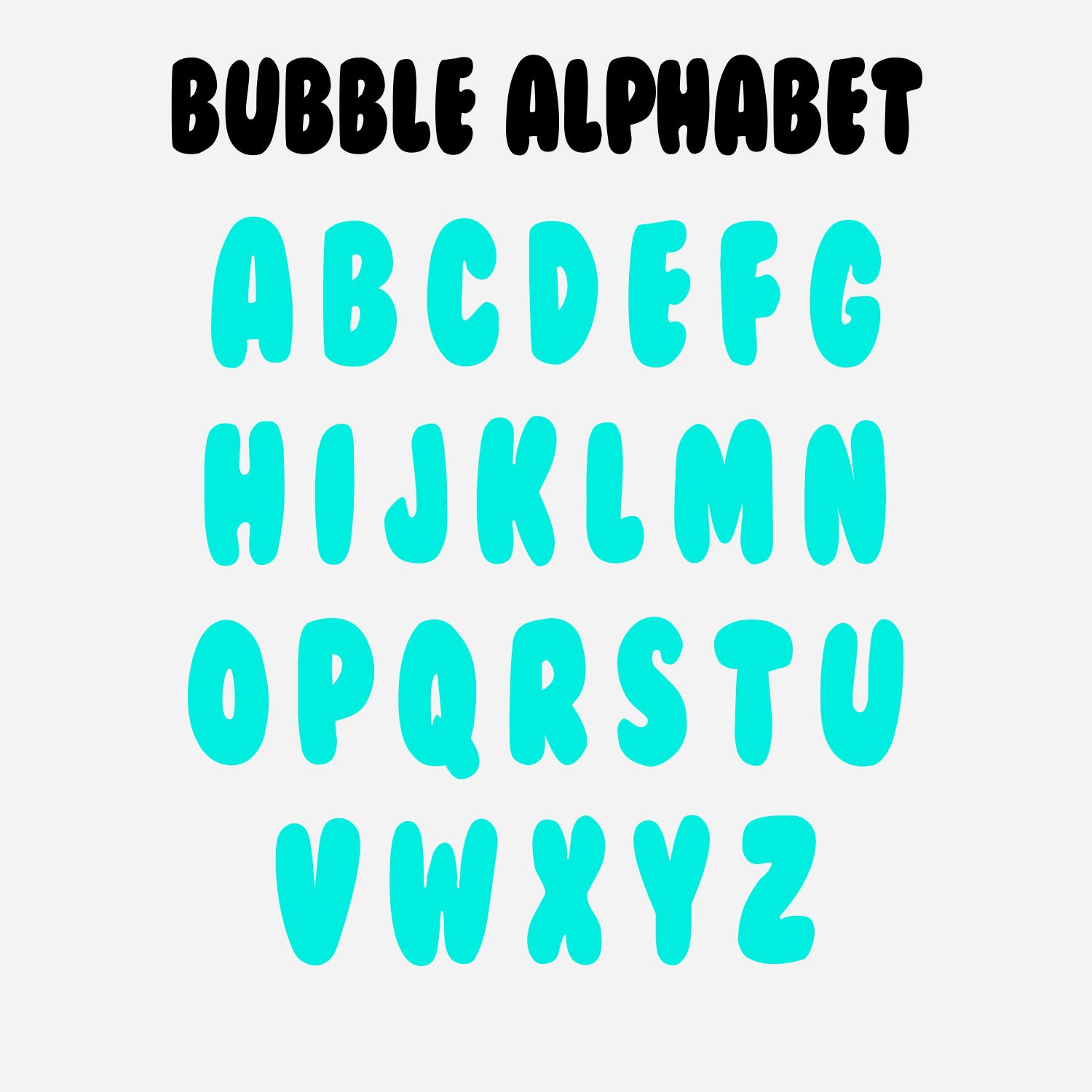 bubble letter font bubble numbers