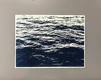 Ocean Cyanotype on Heavy Watercolor Paper