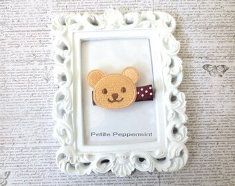 Bear Baby Hair Clip, Baby Hair Bow, Toddler Hair Clip, Girl Hair Clip, Toddler Hair Bow, Baby Barrette, Girl Barrette