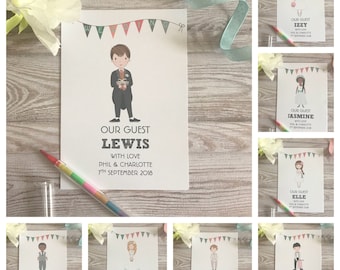 Children's Personalised Wedding Activity Pack Special Guest Favour A6 White