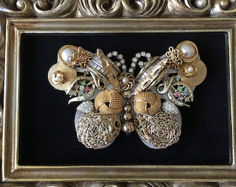 Vintage Jewelry Butterfly in frame