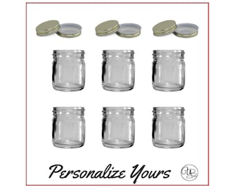 Custom Mini Mason Jar Shot Glasses/Storage Jars - Set of 6 - Personalize Yours