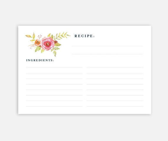 4x6 recipe card template