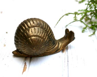 Vintage Brass Snail