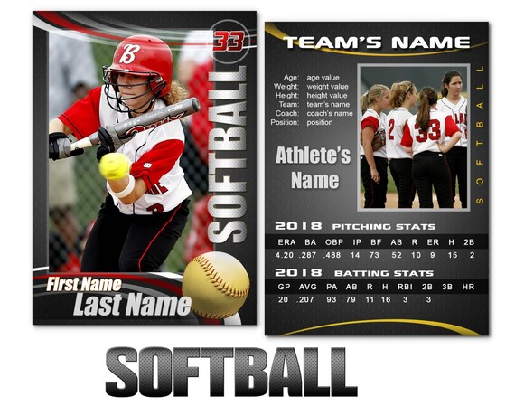 softball graphite cards templates softball cards templates
