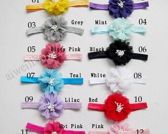 Chiffon Flower Headband, Baby Headband, Flower Headband, Birthday