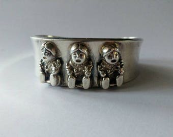 Vintage silver Carol Felley story teller cuff bracelet 1989 storyteller