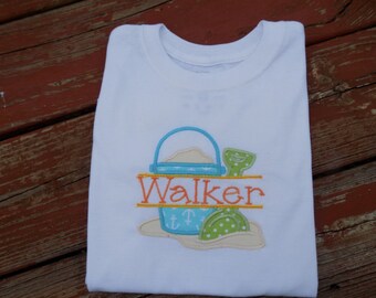 Beach bucket pail shirt