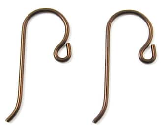 TierraCast Earwires-Antique Copper NIOBIUM With SMALL LOOP (10)