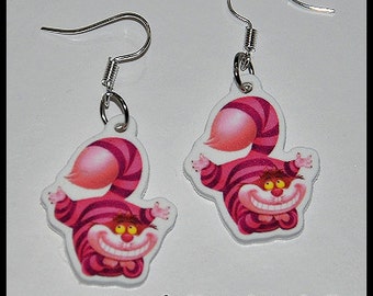 Earrings Cheshire Cat Alice in Wonderland Cheshire Cartoon