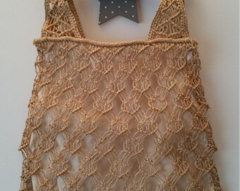 Embroidered bag vintage wood handles