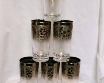 Vintage Vitreon Queens Lusterware tumblers set of 6