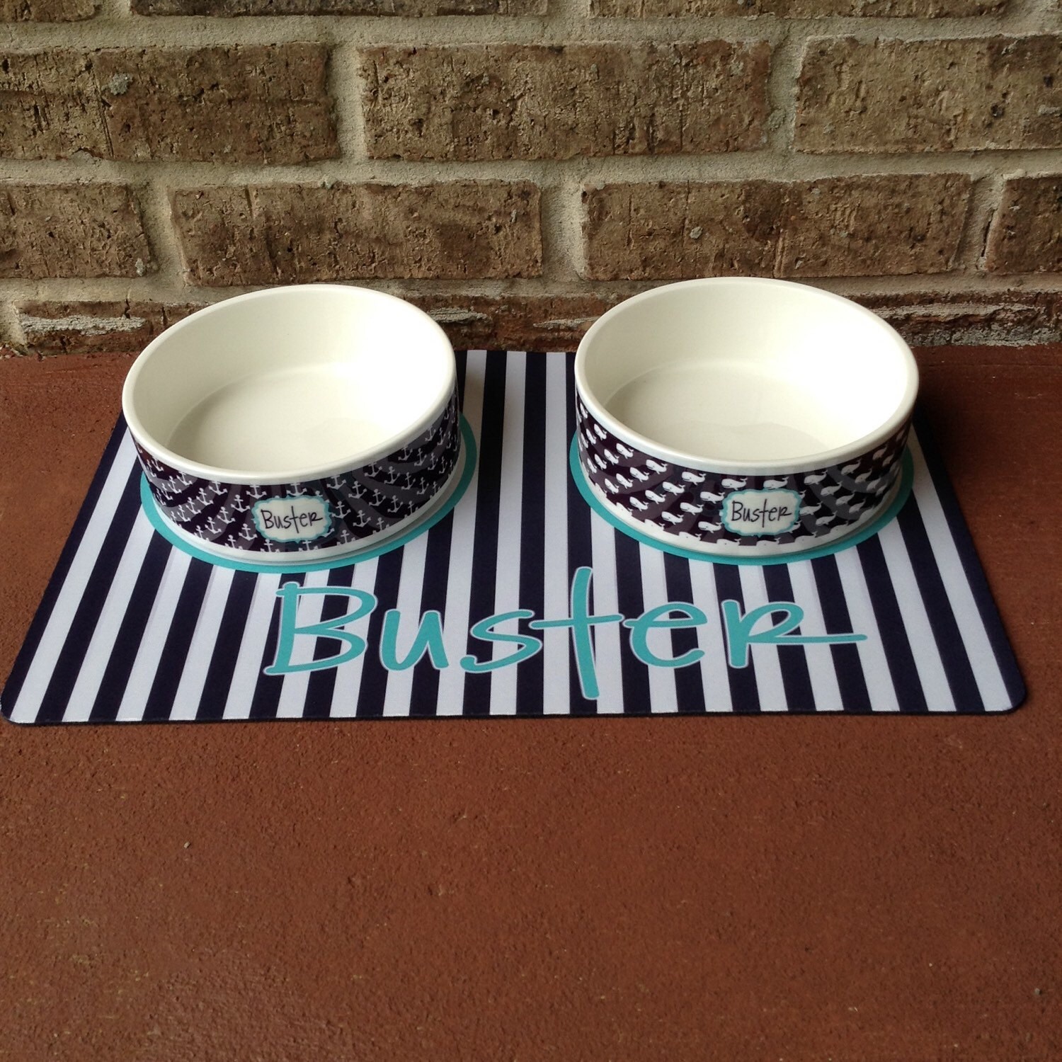 Personalized Pet Food and Water Bowls Dog Bowl Monogram