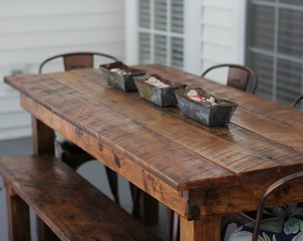 Farm House Table: Made from Salvaged Wood