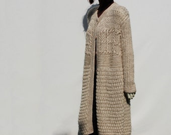 Sweater Coat-Cable Knit Coat-Knit Cardigan-Woman Chunky Sweater-Knitted Coat-Loose Wool Sweater-Cardigan Long Loose-Oversized Cardigan
