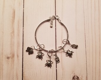 Stitch Marker Bangle, Set of 6 Stitch Markers, Ready to Ship