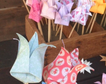 Origami Paper Tulips - Sold individually and as bouquets