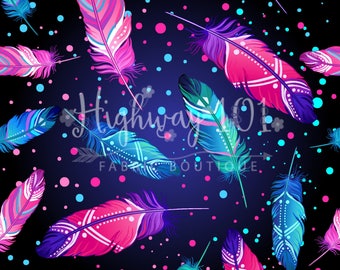 Bubble Feathers, Feather Fabric, Custom Cotton Lycra, 4 Way stretch.
