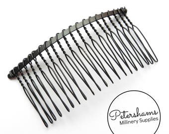 8.5cm (3.25") Black Metal Hair Comb for Fascinators & Millinery