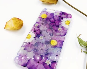 Handmade phone case/ pressed flower phone case/ preserved flower phone case/ dried flower phone case/ iphone cases/ iphone 6, 6s/ 7, 7s plus