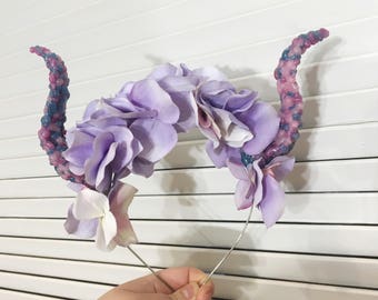 CLEARANCE SALE // Purple Maize Horn Crown