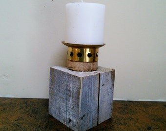Reclaimed Industrial Pillar Candle Holder