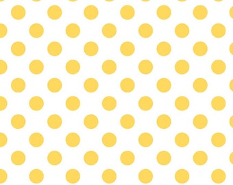 Yellow Polka Dot Fabric - Riley Blake Medium Dot - Yellow and White Dot Fabric
