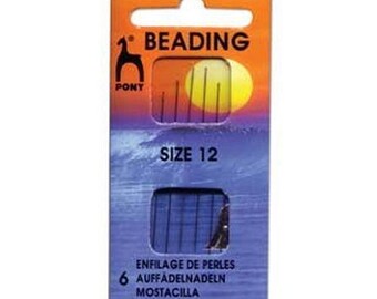 Pony Beading Needles Pack Of 6 Sizes 12 Jewellery Making