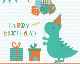 Birthday dinosaur mini set,digital clipart set
