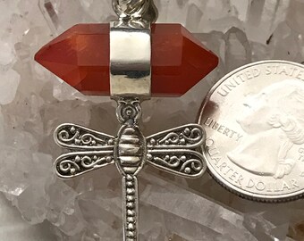 Dragonfly Carnelian Pendant Necklace