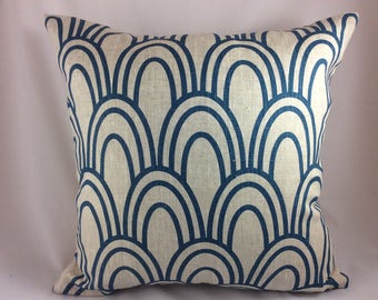 Studio Bon "Scallop" in Prussian (teal) pillow cover