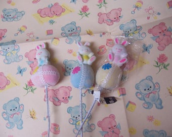 sweet pastel flocked easter decorations