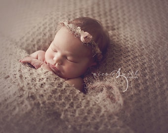 NEWBORN FLOWER CROWN {Eliza} Floral Crown - Newborn Halo - Newborn Headband - Newborn Photo Prop - Newborn Crown - Photography Props