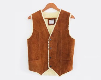 Suede and Shearling Vintage Vest