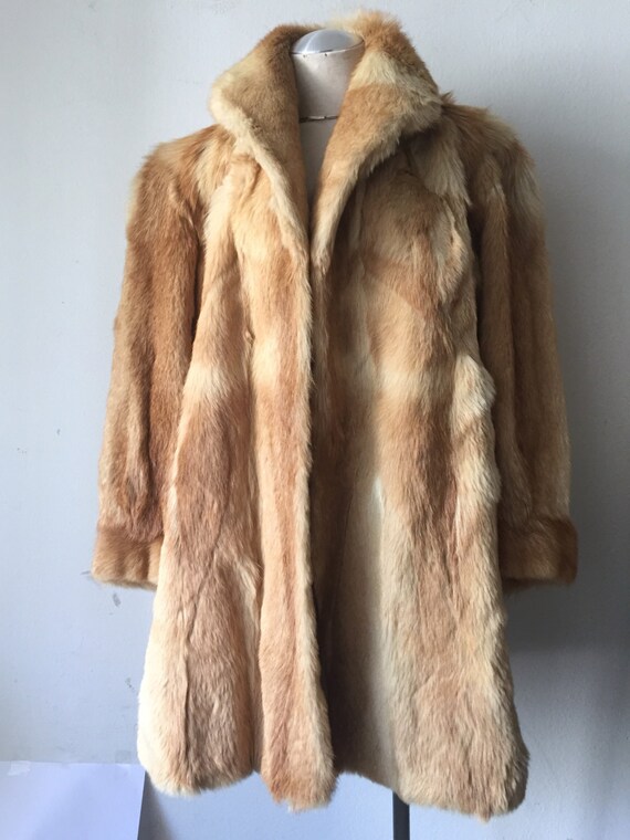 Amazing Long Tan Genuine Red Wolf Fur Coat Big Collar