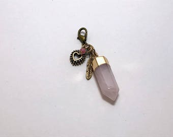 Pink Crystal Purse/Backpack Charm