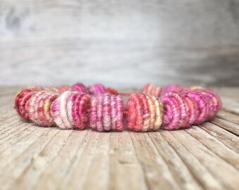 Handmade Copper-Fiber Beads - Textile Art Beads - Handmade Yarn Beads - Fiber Art Beads