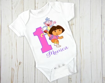 Dora Birthday Tee Shirt or Bodysuit; Bodysuit size 6-24 Month;Tee 2T and up