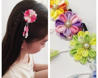 Handmade Kanzashi Layered Hair Snap Clip