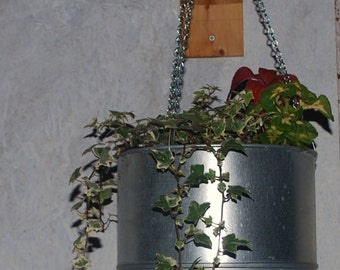 9" Galvanized steel funnel hanging planter