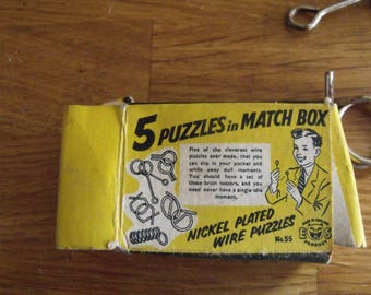 Vintage 5 Puzzles in a Matchbox 1950