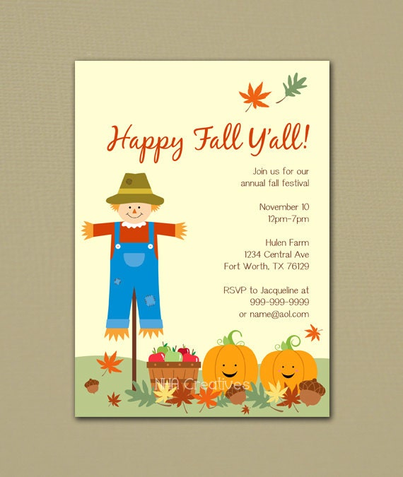 items similar to happy fall y all fall festival party fall party invitation template
