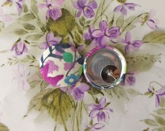 Fabric Button Earrings / Wholesale Jewelry / Gifts for Her / Stud Earrings / Tropical Print / Liberty of London Print / Birthday Present